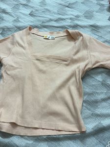 Peach Square Neck Top + free gift
