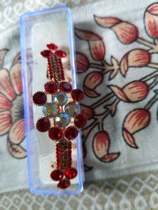 Red Rhinestone Hair Clip