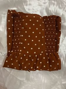 Brown Polka Dot Top