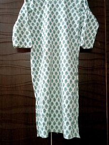 Green Print Cotton Kurti