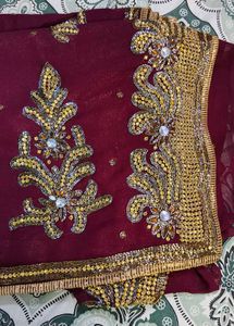 Purple Embellished Saree