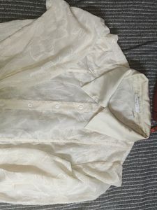 Cream Shirt With Flower Print