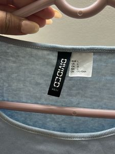 Blue back tie top