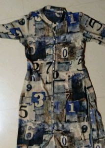Patterned Button Down Kurti