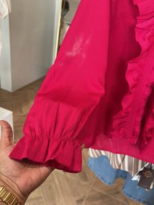 Pink Elegant Ruffled Blouse