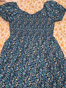 Blue Floral Mini Dress