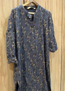 Grey Floral Kurta- Size S