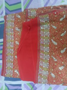 red saree for bride with heavy work