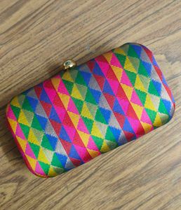 Multicolored Brocade Clutch - Factory Reject