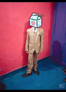 Boys Coat Suit Set With Shirt Checkered