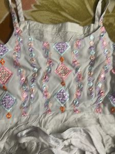 Embroidered Sleeveless Top