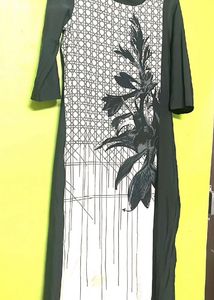 Printed Black Kurta Ladies Women