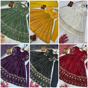 Party Wear Gown.New Showroom Pcs Select Any One Cl