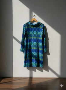 Global Desi Women Semi Woollen Crow Neck Dress