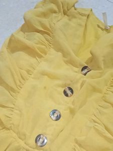 Yellow Ruffled Tiered Dress