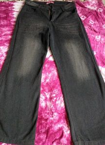 Wide Leg Black Wash Jeans
