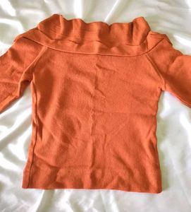 Frill Neck Top For Mild Winter ❄️🧡