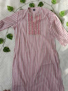 Striped Embroidered Kurta