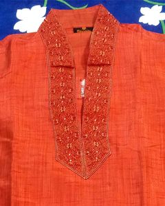 Manyavar Red Ethnic Kurta Set
