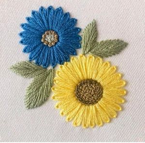 A Letter On 1 Side Flower Embroidery Kerchief