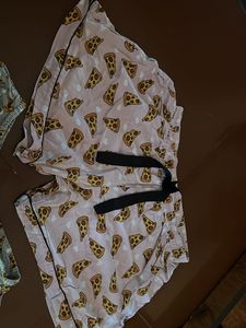Pizza Print Pajama Shorts