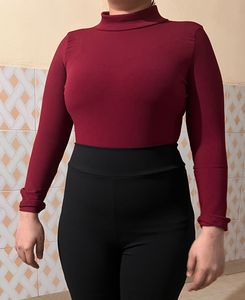 Maroon Turtle Neck Top