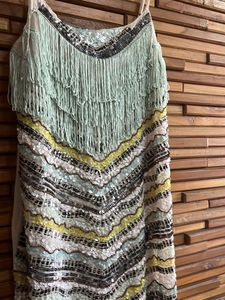 Fringe Chevron With sequins Dress