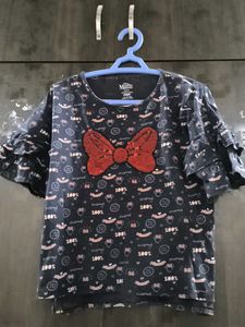 Minnie Mouse Playful Sequins Top For Girls