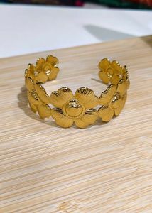 Gold-Plated Sunflower Statement Cuff Bracelet