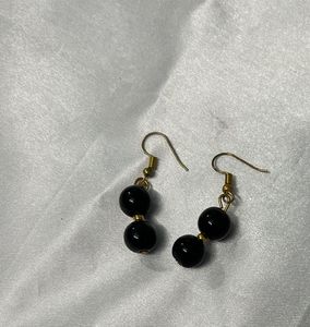 Pearl &amp; Black Bead Necklace Set