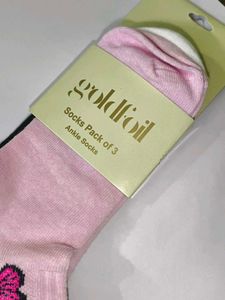 Butterfly Ankle Socks - Pack of 3 M 18 cm