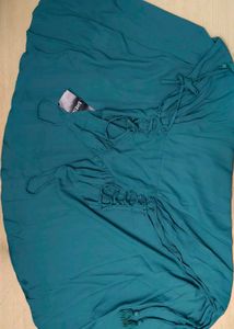 Spaghetti Strap Lace-Up Waist Fit and Flare Dress