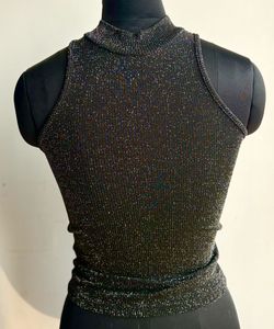 SALE‼️Sparkly Shimmer Black Tank Top
