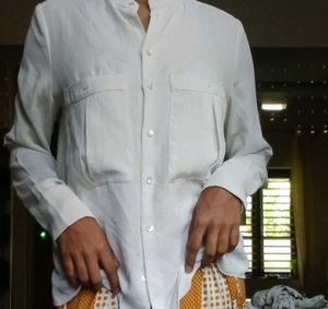 Mango Off White Casual Shirt ( Women )