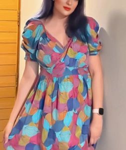 Iqraar Floral Purple Dress