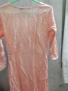 Peach Embroidered Kurta