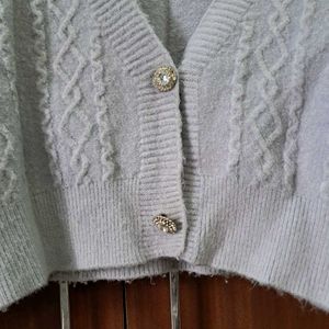 Cropped Knit Cardigan