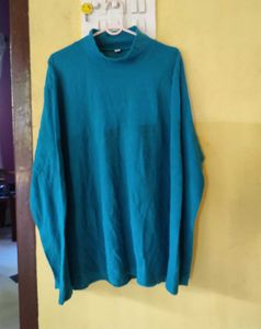 Teal Mock Neck Knit Top Stretchy till 44