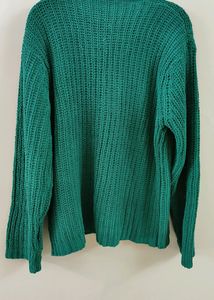 Forest Green Relaxed Crewneck Sweater