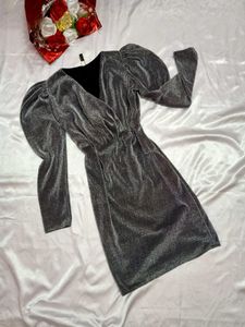 🤍Shimmery Puff Long Sleeve Dress 🤍