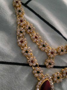 Elegant Two-Tier Red Stone Necklace