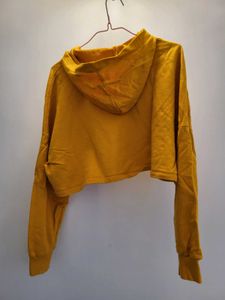 Mustard Cropped Hoodie