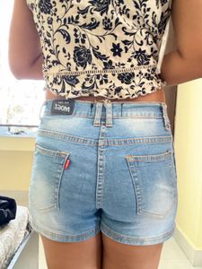 Ripped Denim Shorts