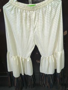 Tiered Black &amp; Cream Dress Kurta 2 Piece Set