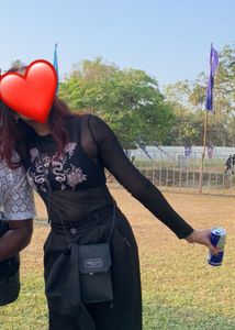 Bershka Black Sheer Mesh Top