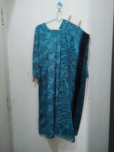 Aquamarine Sea Green Fern Pri Kurta Pajama Dupatta