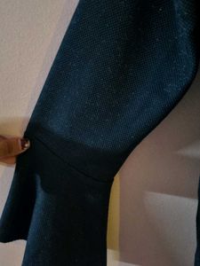 Navy Blue Shimmer Formal Office Wear Top