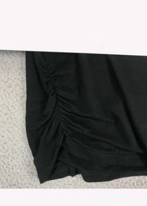 Lips T Shirt Sleeves and Hem Sides Dolman Black