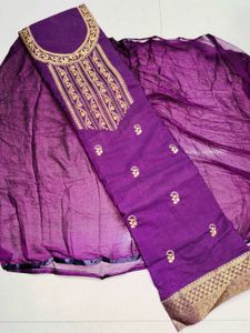 Purple Embroidered Kurta Set