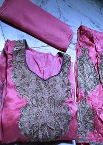 Elegant Pink Embroidered Kashmiri Suit